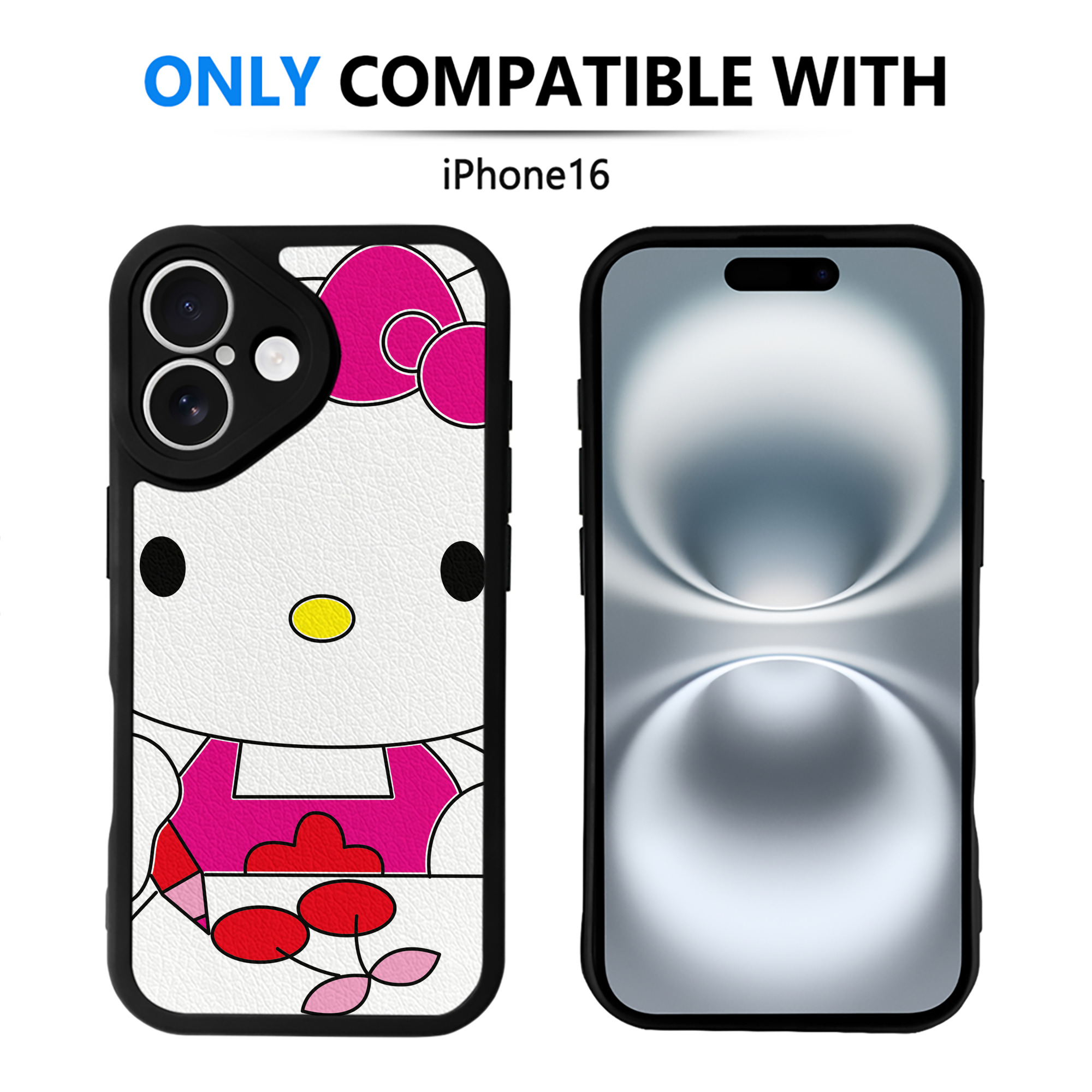 （画像用） Hello Kitty ハローキティ 【iPhone 16シリーズ対応】シリコンスマホケース（レザー調） 材質：シリコン
